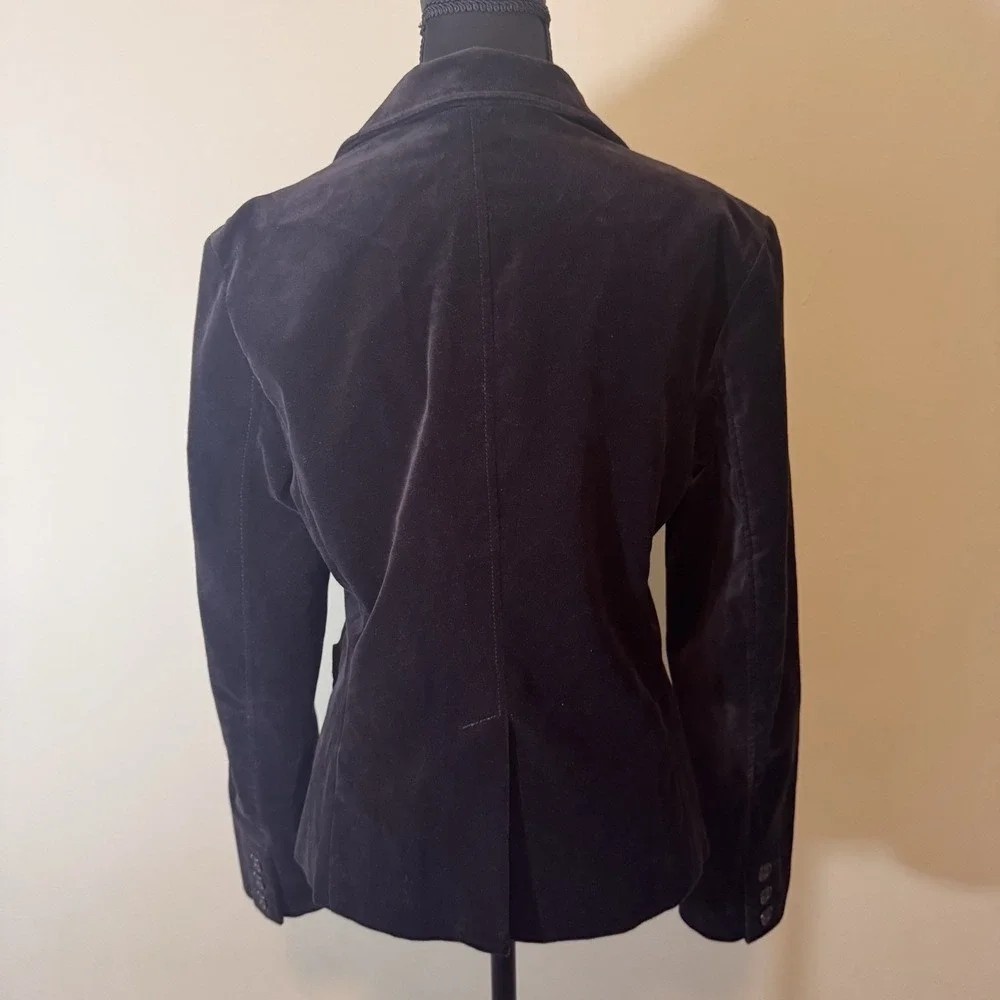 Vintage y2k Jacket Women Black Velvet Purple Lined goth whimsigoth Size 8 Medium